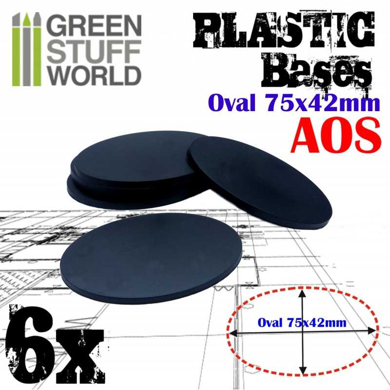 Plastic Bases - Oval Pill 75x42mm AOS | Hobby Accessories