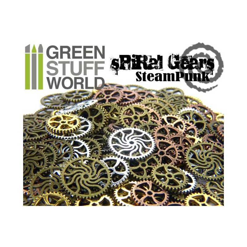 SteamPunk SPIRAL GEARS and COGS Beads 85gr | Cogs and Gears Beads