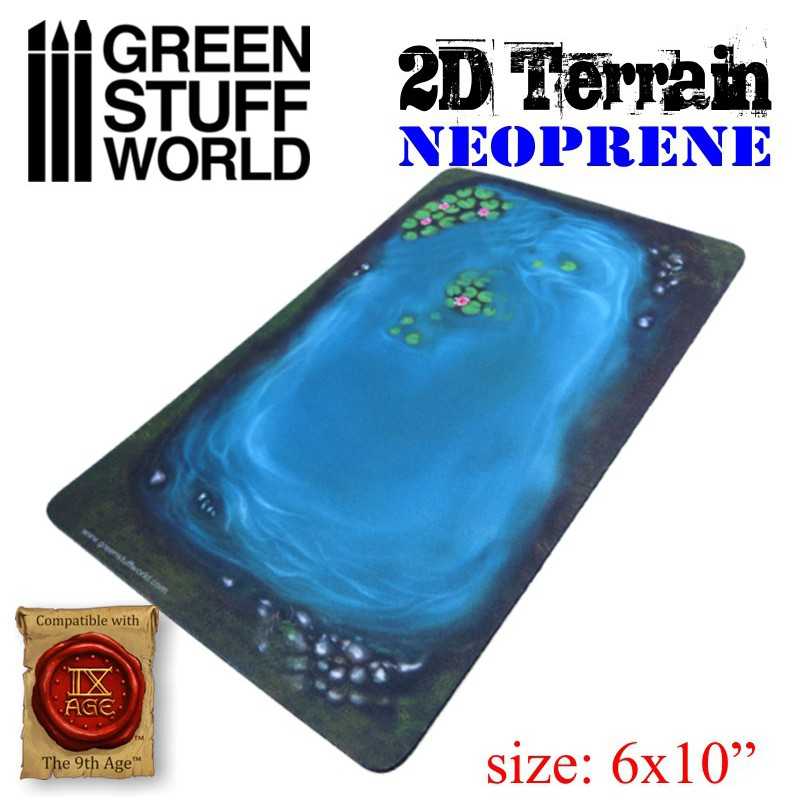 2D Neoprene Terrain - Lake with leaves | Neopren Terrain