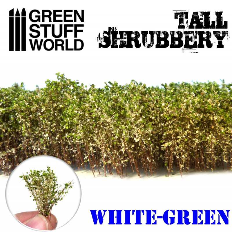 Tall Shrubbery - White Green | Shrubs Tufts