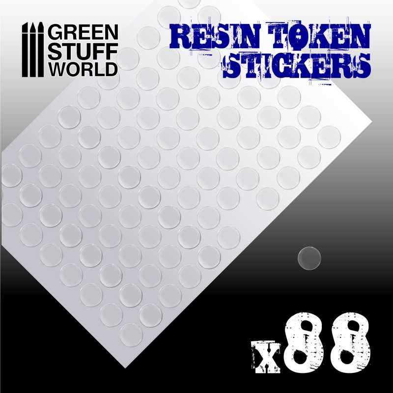 88x Resin Token Stickers 15mm | Resin Token Stickers