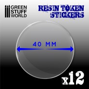 12x Resin Token Stickers 40mm | Resin Token Stickers