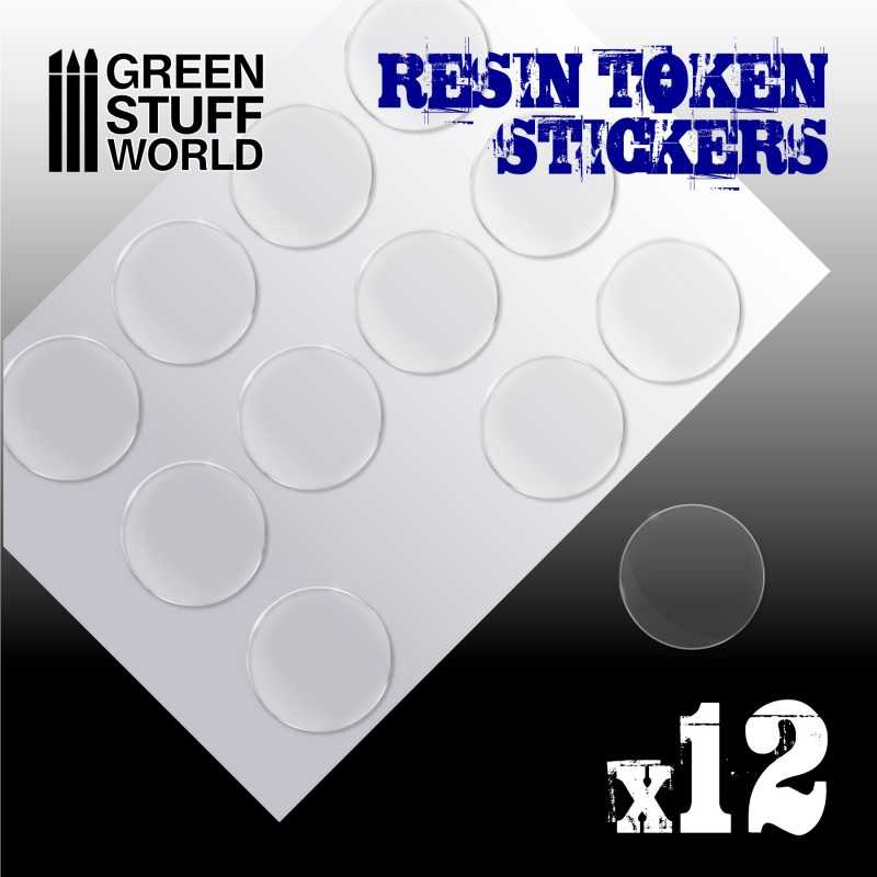 12x Resin Token Stickers 40mm | Resin Token Stickers