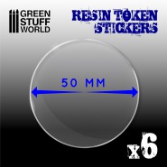 6x Resin Token Stickers 50mm | Resin Token Stickers