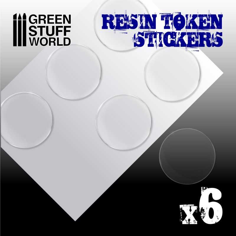 6x Resin Token Stickers 50mm | Resin Token Stickers