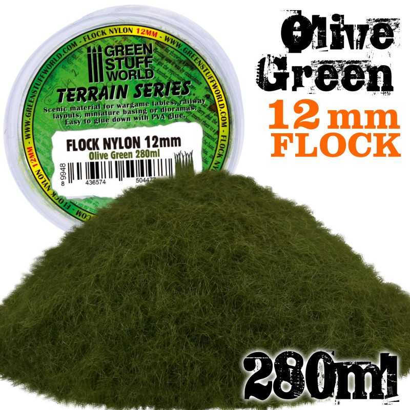 Static Grass Flock 12mm - Olive Green - 280 ml Static Grass Flock 12mm - Olive Green - 280 ml