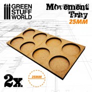 MDF Movement Trays 25mm 2x2 - Skirmish Lines | Hobby Accessories