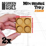 MDF Movement Trays 25mm 2x2 - Skirmish Lines | Hobby Accessories