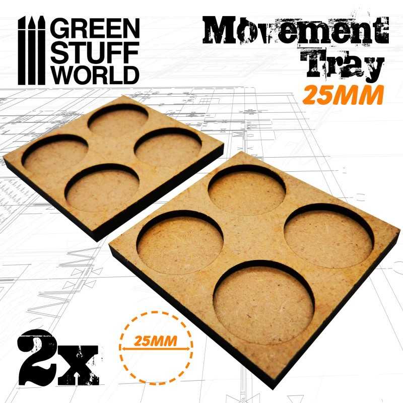 MDF Movement Trays 25mm 2x2 - Skirmish Lines | Hobby Accessories