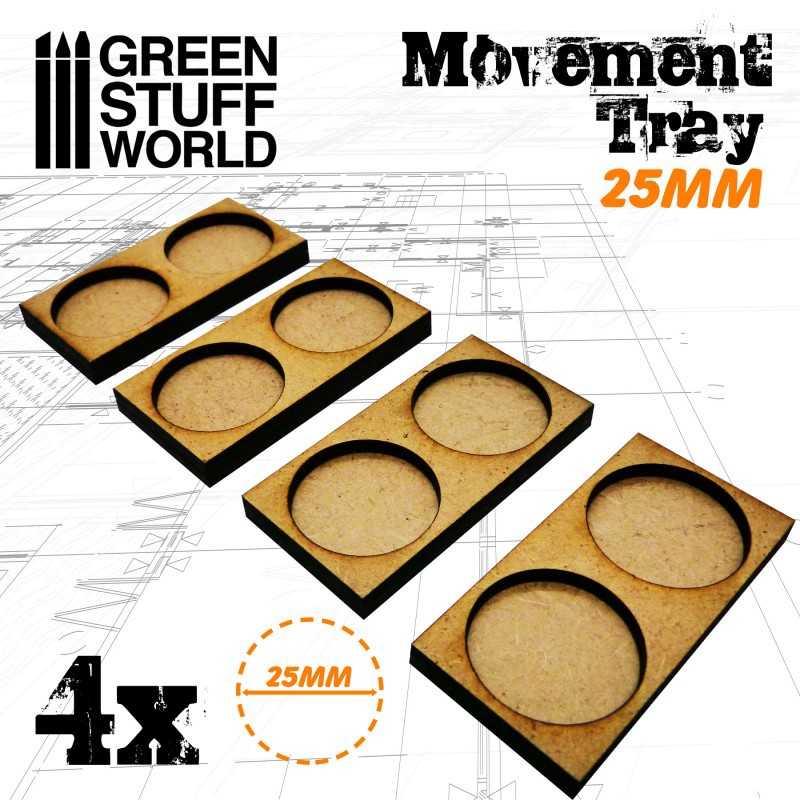 MDF Movement Trays 25mm 2x1 - Skirmish Lines | Hobby Accessories