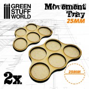 MDF Movement Trays 25mm x5 - Skirmish | Hobby Accessories