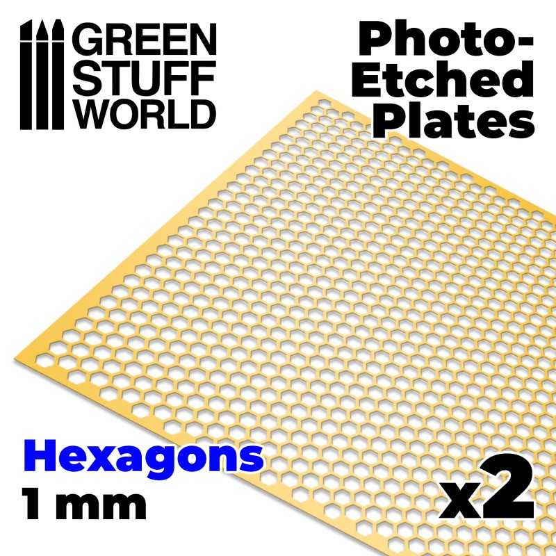 Photo-etched Plates - Large Hexagons | Photo etch Mesh Plates