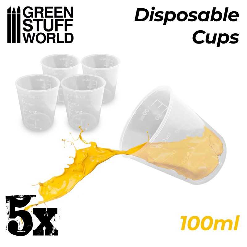 5x Disposable Measuring Cups 100ml