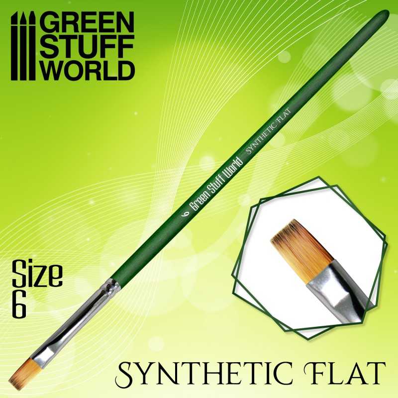 GREEN SERIES Flat Synthetic Brush Size 6 | Synthetic Brushes
