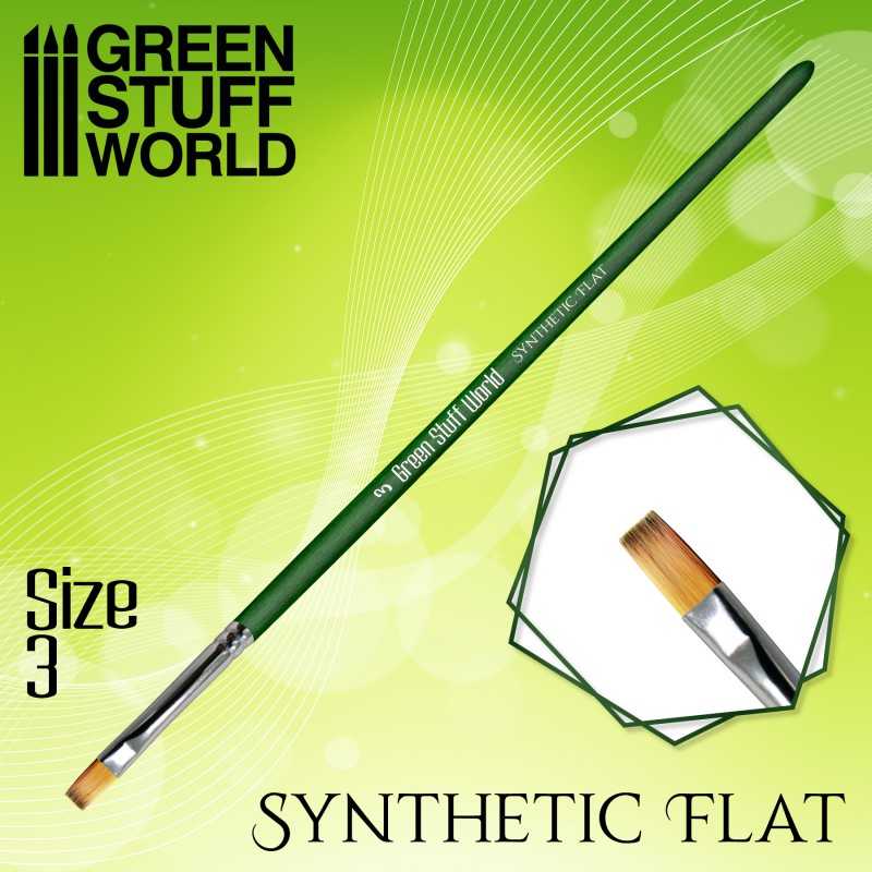 GREEN SERIES Flat Synthetic Brush Size 3 | Synthetic Brushes