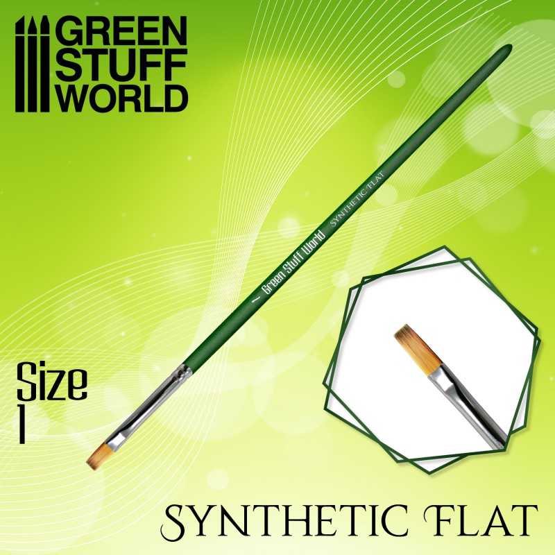 GREEN SERIES Flat Synthetic Brush Size 1 | Synthetic Brushes