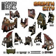 Broken City - Terrain Set | Cardboard Scenery