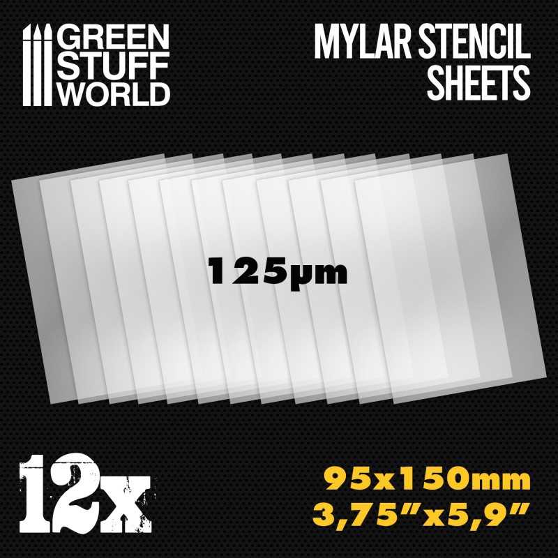 喷漆模板麦拉片 (小) x12 - Stencil喷绘模板材料