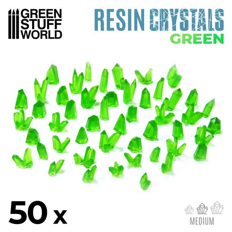 GREEN Resin Crystals - Medium | Transparent resin
