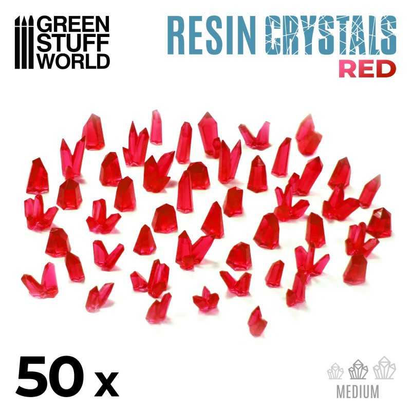 RED Resin Crystals - Medium | Transparent resin