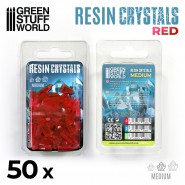 红色树脂晶体 - 中 - 透明树脂