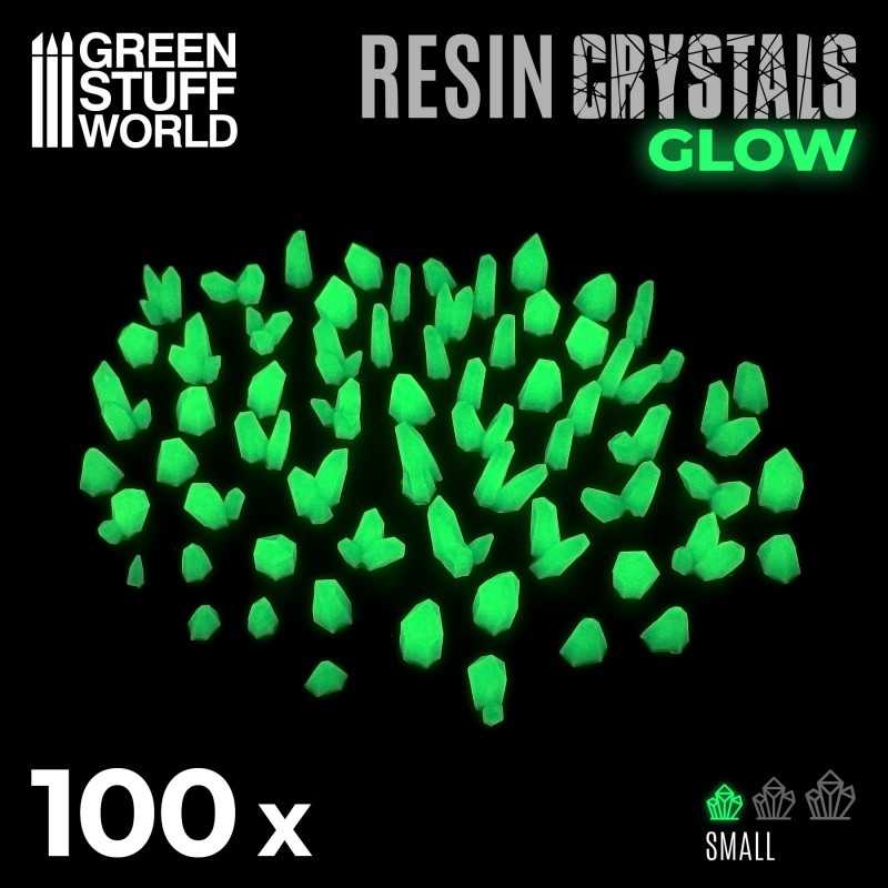 GREEN GLOW Resin Crystals - Small | Transparent resin