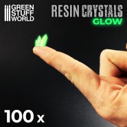 绿色树脂晶体(夜光) - 小 - 透明树脂