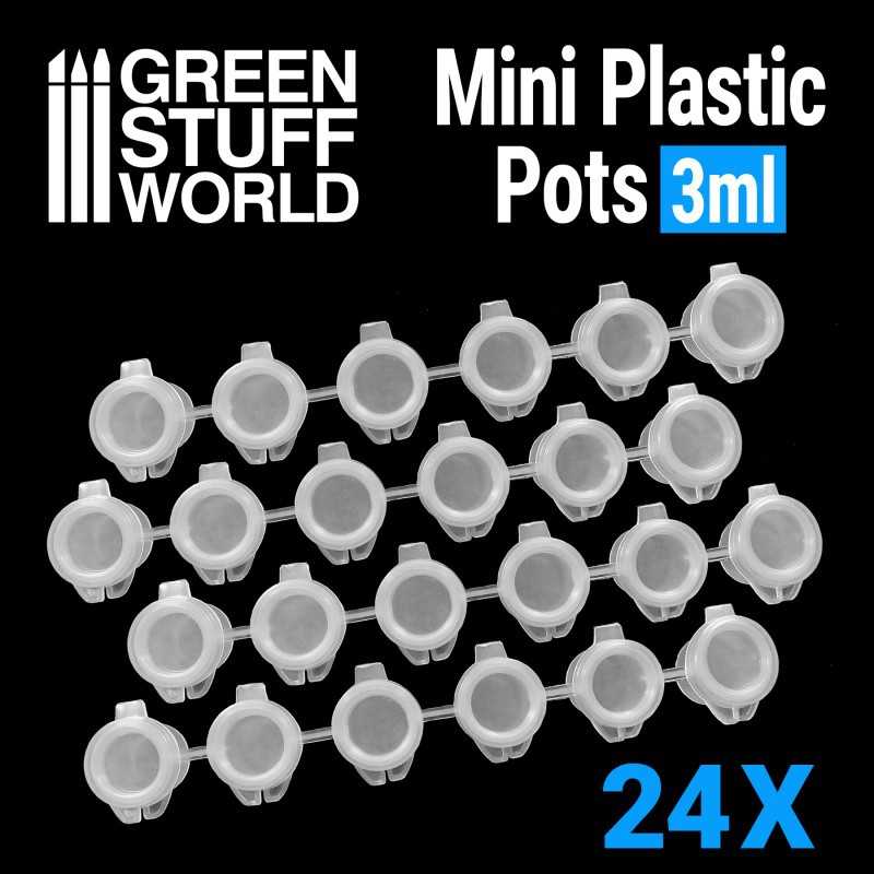 24x Mini Plastic Pots 3ml | Paint Accesories