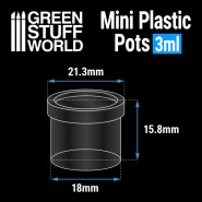 24x Mini Plastic Pots 3ml | Paint Accesories