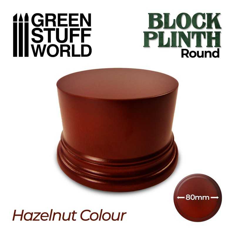 Round Block Plinth 8cm - Hazelnut | Round Cylinder Plinths