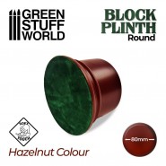 Round Block Plinth 8cm - Hazelnut | Round Cylinder Plinths