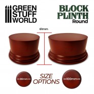 Round Block Plinth 8cm - Hazelnut | Round Cylinder Plinths