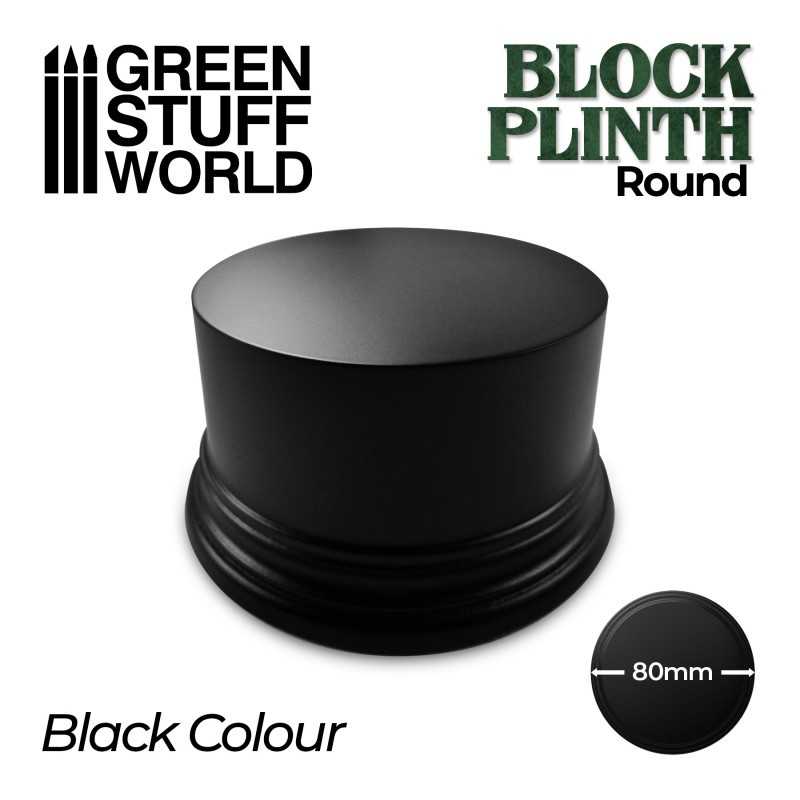 Round Block Plinth 8cm - Black | Round Cylinder Plinths