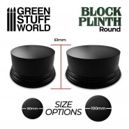 Round Block Plinth 8cm - Black | Round Cylinder Plinths