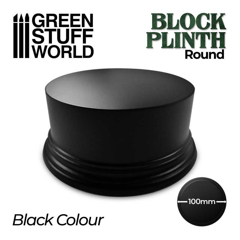 Round Block Plinth 10cm - Black | Round Cylinder Plinths