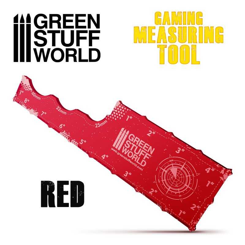 遊戲測量工具 - 紅色 8英吋 - 標記和遊戲標尺
