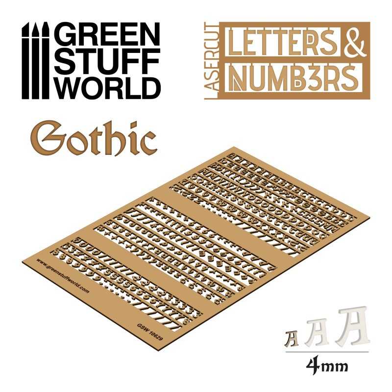 字母和数字 4 mm 哥特 - 字母和数字