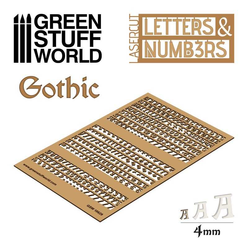 Letters and Numbers 4 mm GOTHIC | Letters and Numbers for Modelling