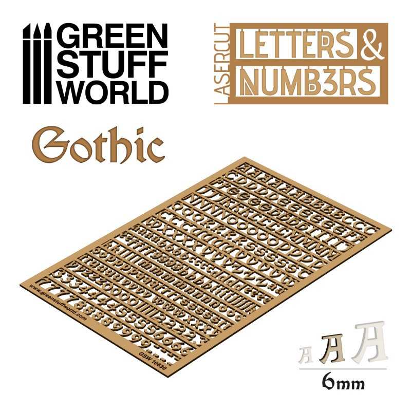 Letters and Numbers 6 mm GOTHIC | Letters and Numbers for Modelling