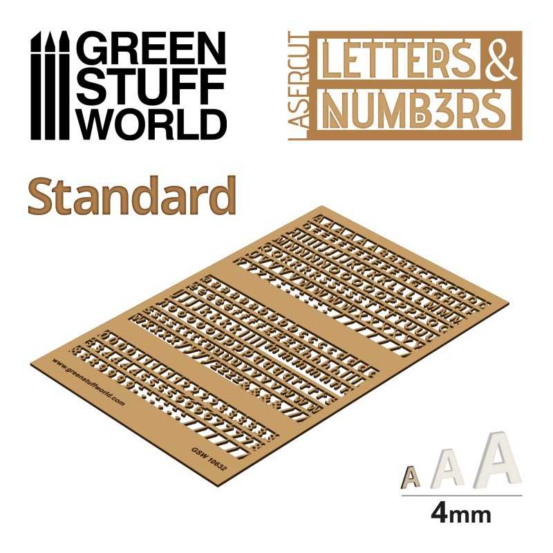 字母和数字 4 mm 标准 - 字母和数字