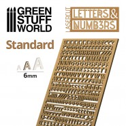 字母和数字 6 mm 标准 - 字母和数字
