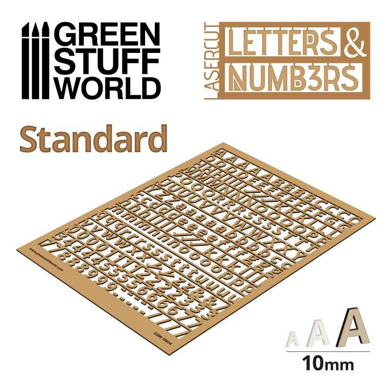 字母和数字 10 mm 标准 - 字母和数字