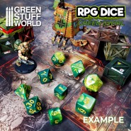 5x D20 20mm Dice - Green Swirl | D20 Dice