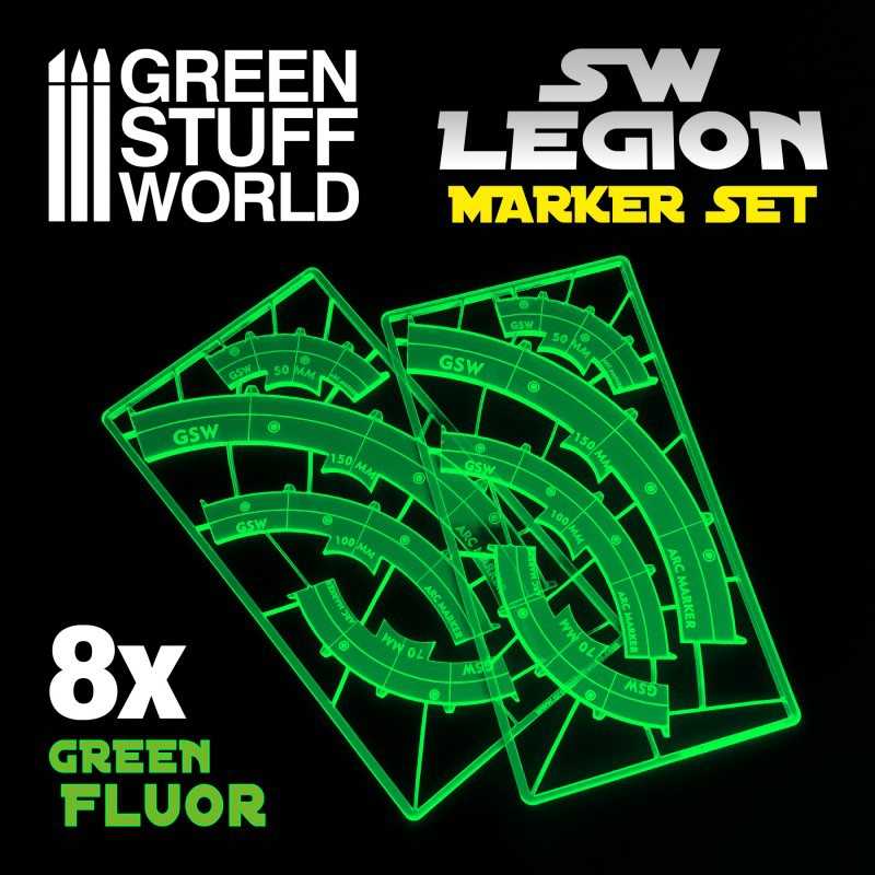 Legion arc-shaped line of fire markers - GREEN FLUOR | Markers and gaming rulers