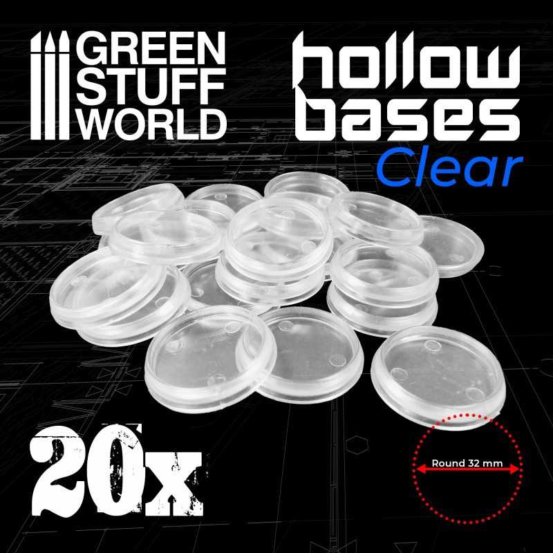 Hollow Plastic Bases - TRANSPARENT 32mm | Hobby Accessories