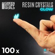 绿松石色树脂晶体(夜光) - 小 - 透明树脂