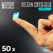 AQUA TURQUOISE GLOW Resin Crystals - Medium | Transparent resin