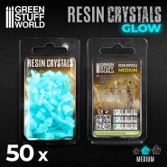 AQUA TURQUOISE GLOW Resin Crystals - Medium | Transparent resin