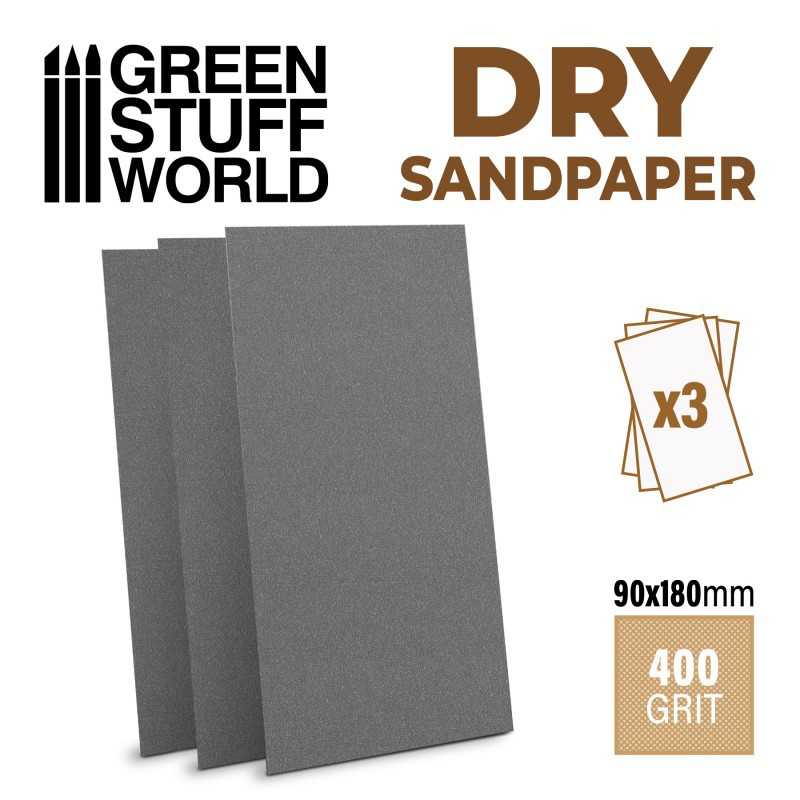 乾砂紙 180x90mm - 400 grit - 水砂紙