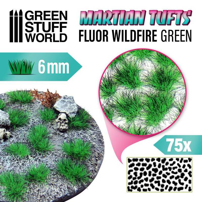 Martian Fluor Tufts - FLUOR WILDFIRE GREEN | 6mm Martian fluorescent